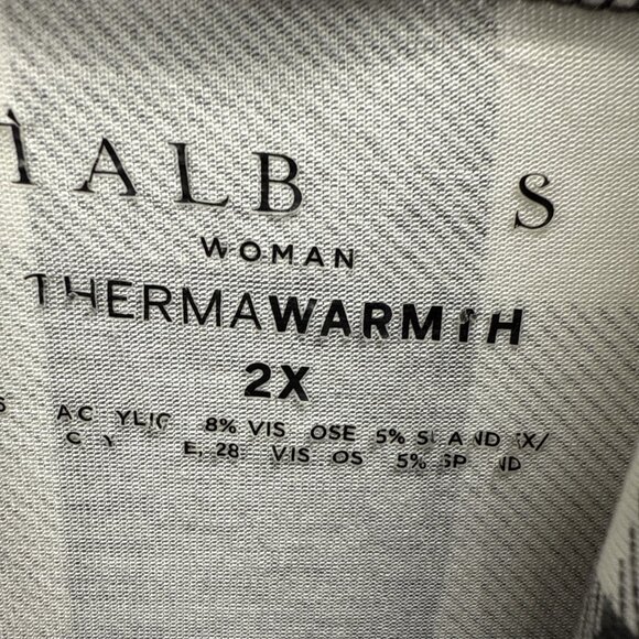 Talbots Thermal Warmth Turtleneck Top Size 2X Black Ivory Check Long Sleeves - Picture 3 of 6